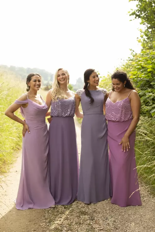 M676 Stylish boho and elegant bridesmaid dress True Bridesmaids